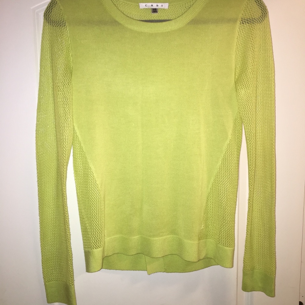 CAbi mesh split back sweater #199